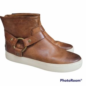 Frye brown leather ankle booties rubber sole women's 9.5M